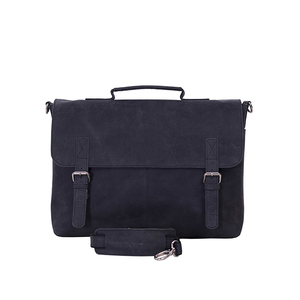 Sac messager classique en toile noire avec sangle réglable et fermeture à boucle pour usage professionnel - Product Image 2