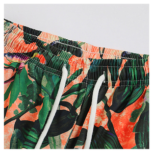<b>Men's</b> Geometric Print Quick Dry Satin Swim <b>Trunks</b> with Drawstring Mid Waist Casual Shorts Pockets Polyester/Cotton - Product Image 3