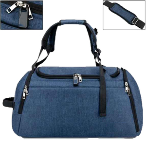 Blue Gym Duffel Bag with <b>Adjustable</b> <b>Strap</b> and Interior Compartment 20-30L Unisex Casual Fitness Bag Zipper Closure - Product Image 5