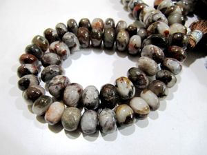Jade brun naturel, agate de sang ombrée, perles rondes lisses de 8-9 mm - Product Image 5