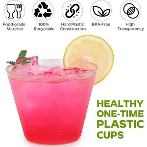 Set Premium di 100 Bicchieri in Plastica Dura Dorata da 9 oz, Grado Alimentare, Monouso per Cocktail e Feste - Product Image 2
