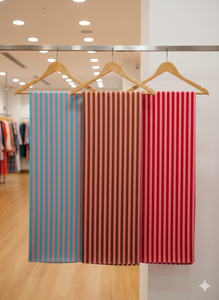 Tela de Popelina de Algodón Peinado Ligera, Transpirable, Absorbente de Humedad, Ecológica y Orgánica con Estampado de Rayas Multicolores para Niñas - Product Image 3