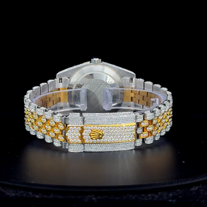 <b>Arabic</b> Dial Gold two tone luxury moissanite <b>watch</b> with Box Diamond Tester Certified VVS moissanite <b>Watch</b> with auto date feature - Product Image 6