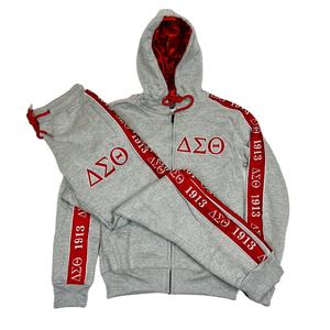 Ensemble survêtement unisexe décontracté en molleton respirant vintage lourd personnalisé à motif de lettres pour l'hiver, vêtements universitaires - Product Image 1