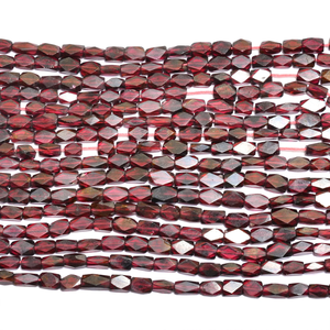 Cuentas facetadas de rodolita de 6x4 mm, cuentas de rodolita granate natural, piedras semipreciosas talladas en forma de tubo para la fabricación de joyería. - Product Image 2