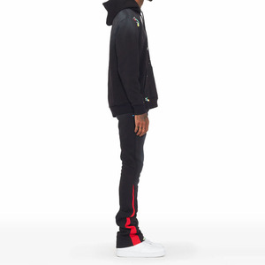 Custom Men's Black Hoodie And Stacked Jeans <b>Set</b> Premium Streetwear <b>Paint</b> Splash Design Casual Fashion Tracksuit OEM ODM - Product Image 3