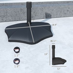 Base per Ombrellone da Giardino Resistente da 26 Libbre, Supporto per Pali da 1.5'/1.9' per Uso Esterno - Product Image 3