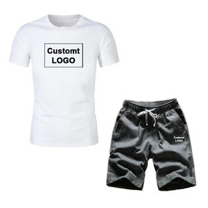 Conjunto de Dos Piezas de Camiseta Polo para Hombre con Bloques de Color y Logotipo Personalizado OEM, Conjunto de Verano Informal de Cuello Redondo y Manga Corta con Pantalones Cortos - Product Image 6