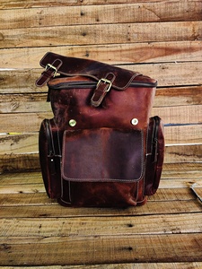 Sac à dos en cuir véritable de vachette, grande capacité, pour ordinateur portable, avec sangle, idéal pour les voyages d'affaires - Vente en gros - Product Image 2