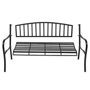 Spedizione Gratuita: Panca da Esterno 51 Pollici con Struttura in Ferro, Stile Vintage, per Patio, Parco, Giardino, Portico, con Finitura Nera, per Arredamento Hotel e Cortile - Product Image 3