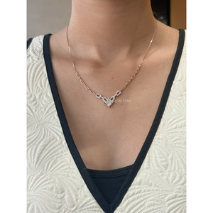 Collar con Colgante de Cadena de Eslabones con Diamantes de Corte Princesa Moderno, 1.95 Ct, Oro de 14K, Joyería Fina de Lujo, Diseño Personalizado, Fabricante - Product Image 1