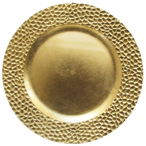 Plat rond de luxe et assiettes de service de mariage 12 "13" assiette de présentation personnalisée assiettes métalliques légères et écologiques de belle qualité - Product Image 1