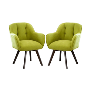 Cómodas sillas con respaldo curvo grueso para el hogar, sala de estar, sillas de cocina tapizadas con patas de madera negra - Product Image 1