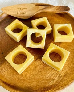 Gold <b>Resin</b> Napkin Ring <b>Clear</b> Square Table Decor for Wedding Banquet Home Party - Product Image 2