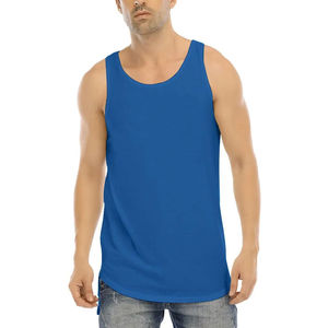 Débardeur moderne pour homme avec logo personnalisé imprimé, respirant, sans manches, en coton extensible, séchage rapide, coupe oversize, pour la gym, le fitness et l'entraînement estival - Product Image 1