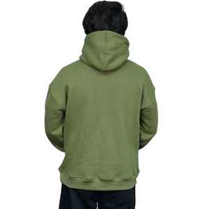 Sudadera con capucha para hombre de algodón y elastano, personalizada con estampado, tejida, estilo vintage, lavada, color caqui, con cremallera completa, oversize - Product Image 3