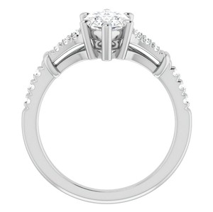 Marquise Cut <b>Split</b> Shank Luxury Moissanite <b>Ring</b> 925 Sterling Silver White Gold Plated Engagement Wedding Party Promise Gift for - Product Image 2