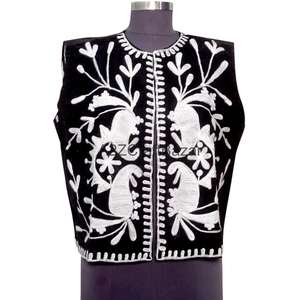 เสื้อกั๊กผ้าทอลายดอกไม้พิมพ์ลายสไตล์ซูซานีสำหรับผู้หญิง แบรนด์ Cotrise รุ่น Regular แขนตัดเย็บแบบเสื้อแจ็คเก็ต เหมาะสำหรับฤดูใบไม้ผลิ/ฤดูใบไม้ร่วง ทำด้วยมือ - Product Image 1