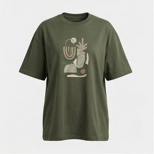 Camiseta de Algodón Oversize para Mujer, Estilo Urbano, con Logotipo Personalizado, para Verano, Color Personalizado, Transpirable, Estilo Casual - Product Image 1