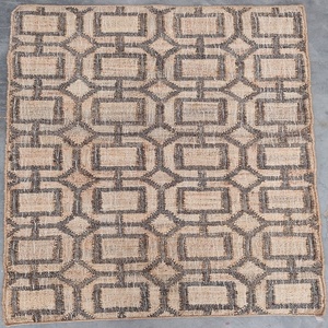 Alfombra Kilim Hecha a Mano, Moderna, 80% Yute, 20% Algodón, Reversible, Antideslizante, Apta para Mascotas, con Patrón Geométrico - Product Image 1