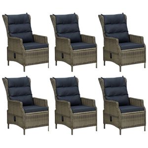 Juego de comedor de jardín de 7 piezas de ratán sintético marrón - Product Image 4