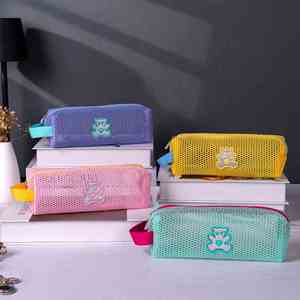 Colorful <b>Netted</b> <b>Fabric</b> Tofu Bag, Ultra-Light Grid With a Wash Inside, Factory Pen Bag for Storage - Product Image 1