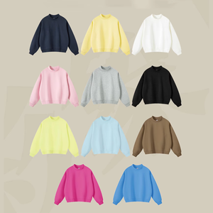 Sweat-shirt personnalisé gris réversible à col montant, pull oversize à manches longues pour femme, style USA - Product Image 2