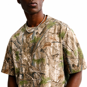 Camiseta de Manga Corta para Hombre, Estampado de Camuflaje, Cuello Redondo, Estilo Casual, Tejido de Poliéster - Product Image 2