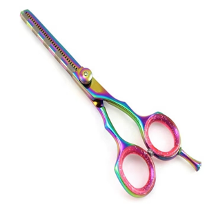 Ciseaux professionnels de coiffure arc-en-ciel de 6 pouces en acier inoxydable pour salon de coiffure - Product Image 1