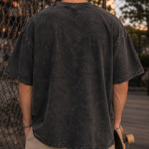 Camiseta Oversize Vintage Streetwear de Algodón 100% Pesado con Lavado Ácido y Hombro Caído, 230g, Fabricada en China, Venta al por Mayor 2026 - Product Image 5
