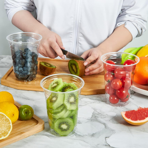 Gobelets jetables modernes biodégradables et recyclables en PET/PLA de 12 oz, étanches, résistants au congélateur, sans BPA, pour café glacé et smoothies - Product Image 3