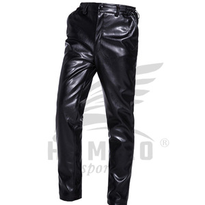 Pantalones de Cuero Negro Personalizados con el Mejor Diseño 2024 para Hombre, Cintura Alta, Estilo Casual, Tipo Cintura Media, OEM, Estampados, Rectos, para Invierno - Product Image 4