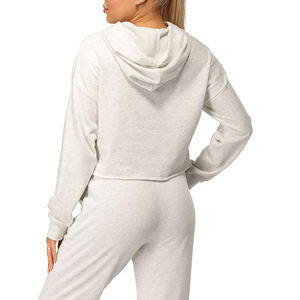 Sudadera con Capucha Extra Grande de Alta Calidad para Mujer 2024, Sudadera de Algodón Lisa, Estilo Urbano, Top Corto - Product Image 5