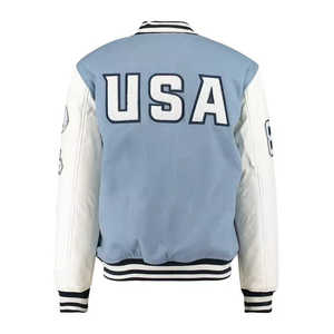 Custom Logo High Quality CVC <b>Fleece</b> Uniform College Baseball <b>Jacket</b> for Men Wholesale Varsity Men's Sports <b>Jacket</b> manufacturer - Product Image 3