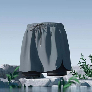 Nouveau maillot de bain d'été pour homme adulte, double couche anti-transparence, respirant, UPF50+, grande taille, design trois points, avec cordon de serrage - Product Image 5