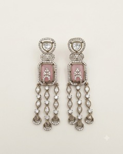 Handcrafted Delicate Radiant <b>Cut</b> <b>Stone</b> Kundan Chandelier Earrings Antique Gold Plated Earrings <b>For</b> Special Occasion And Parties - Product Image 1