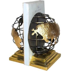 Antique Design Nautical <b>Globe</b> Bookend Corporate Gifts Wooden Brass Home Decorative Item Indian Handicraft Item High Quality - Product Image 1
