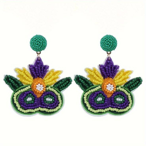 Fashion Jewelry Seed Bead Embroidered <b>Earrings</b> From India <b>Handmade</b> <b>Earrings</b> for Women and Girls by MD HANDICRAFTS - Product Image 5