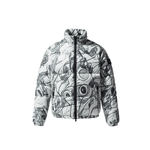 Men's Waterproof Hooded Minimal Graphic Streetwear Puffer Jacket - Product Image 2