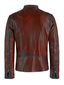 Veste en cuir vintage rouge Vicente pour homme - Product Image 2