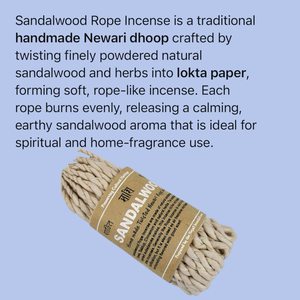Juego de incienso de cuerda de sándalo Shanti natural hecho a mano en Nepal de 3 excelente fragancia para el hogar Yoga meditación relajación compañero - Product Image 2