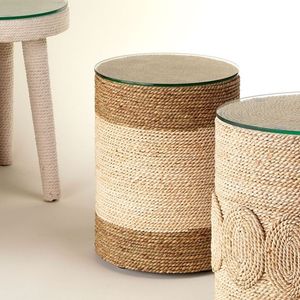 Mesita de noche minimalista con cuerda entrelazada para dormitorio, sala de estar, rincón de lectura y decoración del hogar - Product Image 2