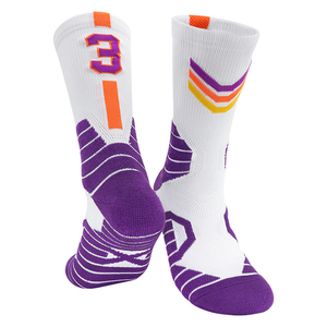 Chaussettes de sport en nylon tissé pour le basketball et la course à pied, unisexes, avec compression et amorti, haute élasticité, chaussettes personnalisées - Product Image 5