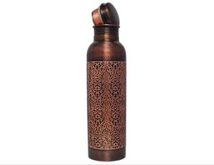 Copper <b>Bottle</b> with Double Wall Eco-Friendly Design Handle & Straw 1000ml Capacity Pure Copper Construction - Product Image 3