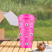 Mug de voyage moderne sans BPA, portable, 16 oz, en plastique, pour restaurant, extérieur et fêtes – Vente en gros