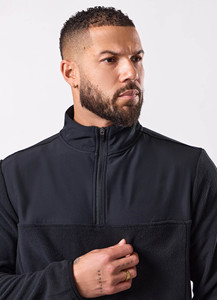 Top Selling Custom Logo Black <b>Men's</b> <b>Half</b> <b>Zip</b> Polar Fleece Hoodie Lightweight Breathable Gym Sports & Streetwear Hoodies For <b>Men</b> - Product Image 5
