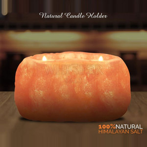 Juego de Portavelas de Sal de Cristal Natural Tallado de Alta Calidad Whisper Salt, con Tacto Real, en Forma de Cuenco de Fuego Moderno, Decoración para el Hogar, Regalo - Product Image 4