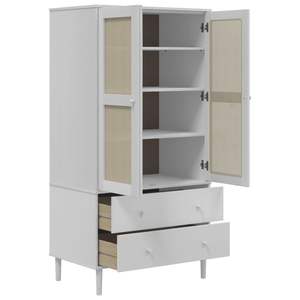 Armario Blanco de Dos Puertas con 2 Cajones, Mueble de Almacenamiento Moderno de Estilo Escandinavo para Dormitorio - Product Image 6
