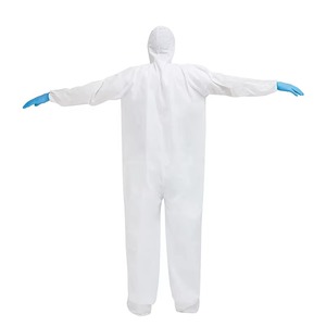 Bata de Laboratorio Blanca de Spandex/Algodón SMS con Detección de Agujas y Fusión sin Costuras para Uso Hospitalario Unisex - Product Image 3