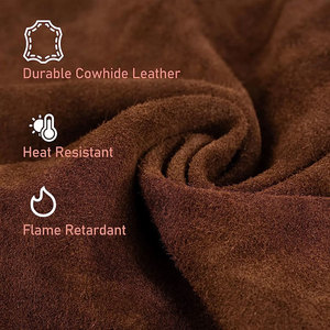 Tablier de soudeur en cuir de vachette Dustline Commodities 41 x 23, résistant à la chaleur, avec poches, design unisexe à bretelles croisées, fabriqué au Pakistan - Product Image 3